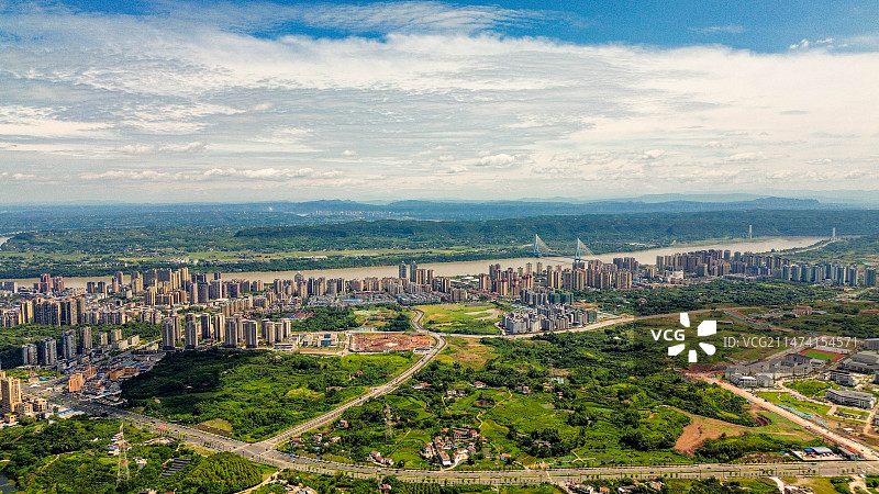 航拍南溪全景图片素材