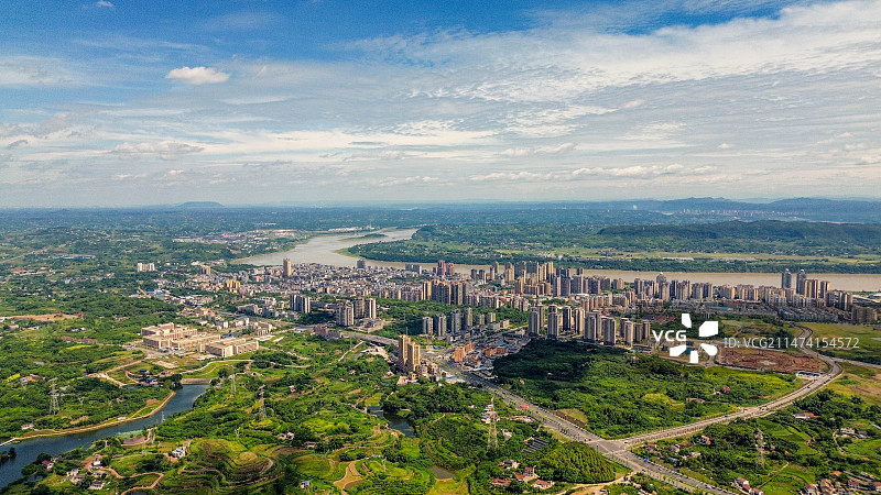 航拍南溪全景图片素材