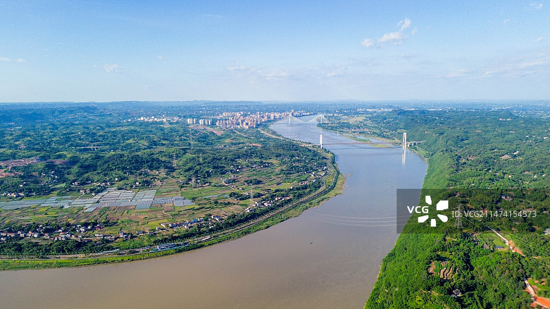 航拍南溪全景图片素材