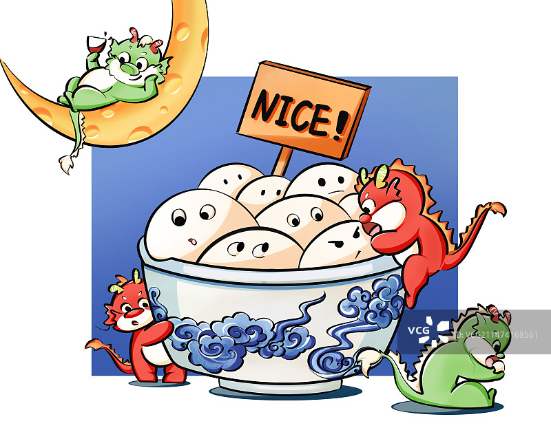 插画《贪吃龙》图片素材