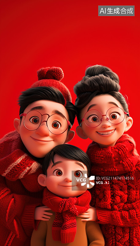 【AI数字艺术】全家福图片素材
