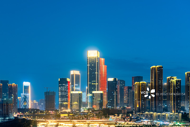 重庆江北嘴CBD夜景图片素材