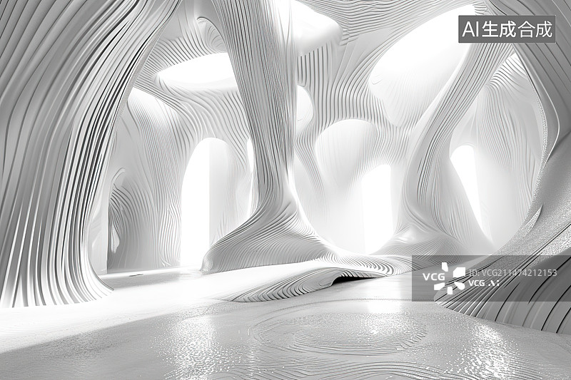 【AI数字艺术】艺术中心建筑空间图片素材