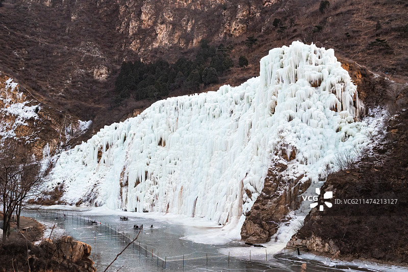 北京虎峪自然风景区冰瀑图片素材