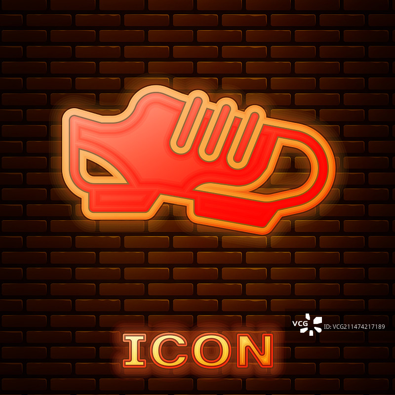 发光的霓虹铁人三项自行车鞋icon图片素材