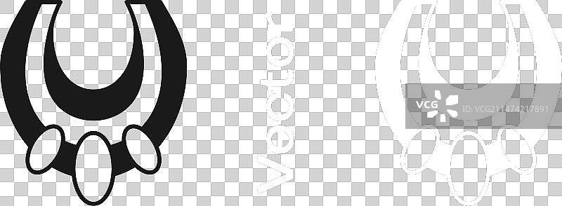 黑色埃及项链图标隔离图片素材