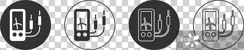 黑色安培计万用表电压表图标图片素材