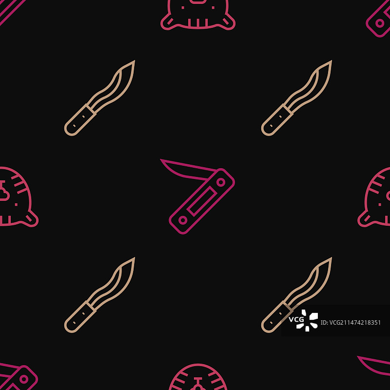 老虎头弯刀和瑞士军刀图片素材