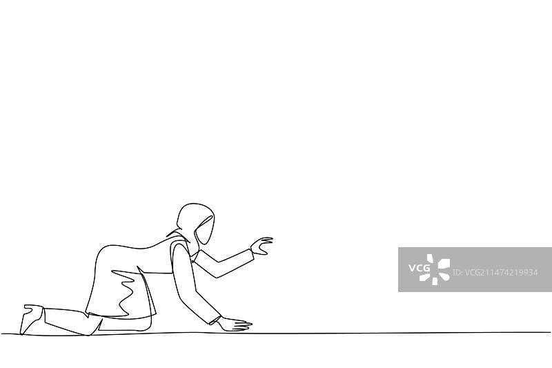 连续单线画：爬行阿拉伯文字图片素材