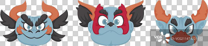 一套神秘的童话般的面孔图片素材