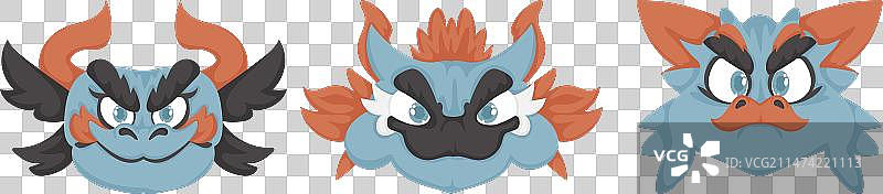 一套神秘的童话般的面孔图片素材