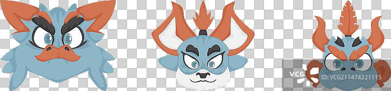 一套神秘的童话般的面孔图片素材