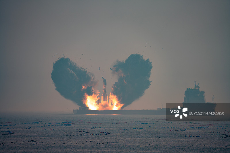 海阳火箭发射图片素材