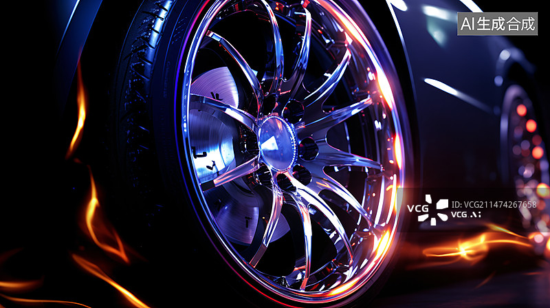 【AI数字艺术】道路上快速行驶的赛车的简约壁纸，汽车行业概念插图图片素材