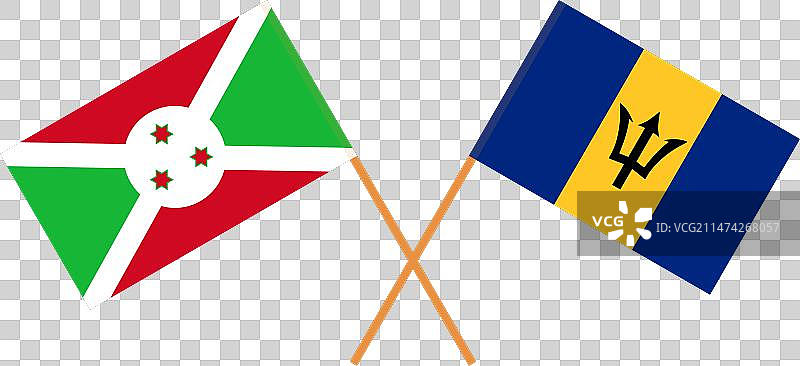 布隆迪和巴巴多斯交叉旗帜图片素材