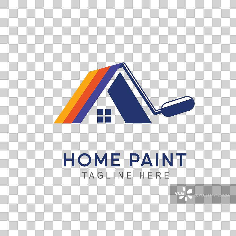 彩色绘画风格商业房屋logo图片素材