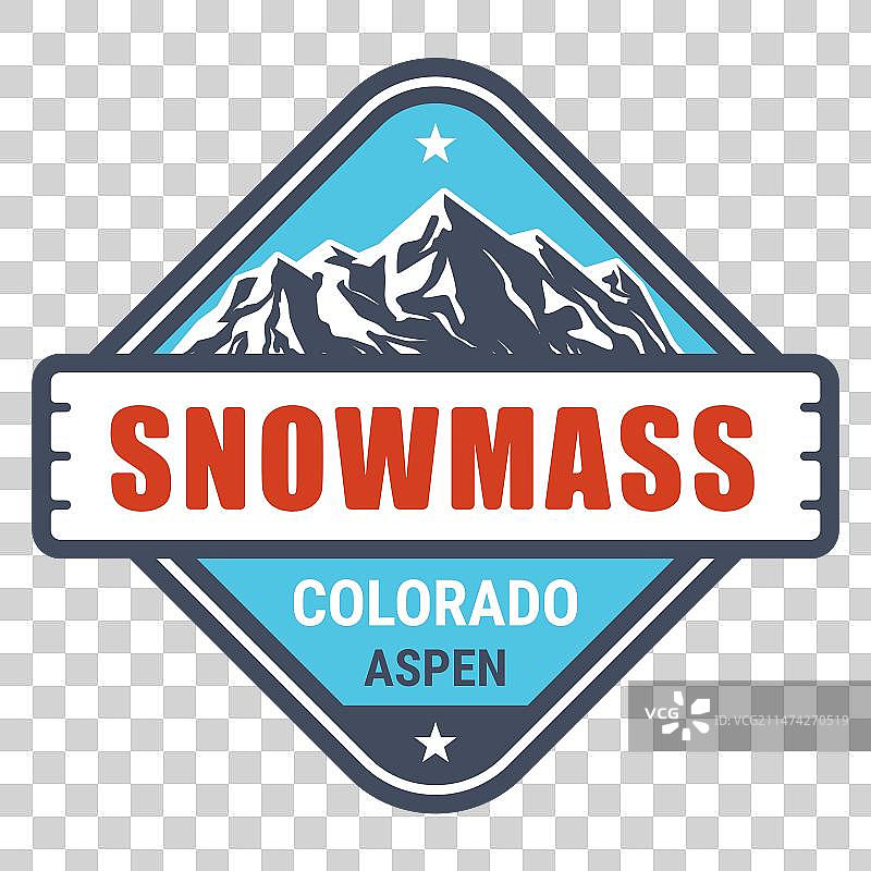 科罗拉多州雪堆镇滑雪胜地印章阿斯彭图片素材