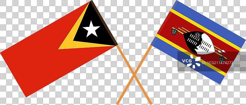 东帝汶和斯威士兰官方交叉旗帜图片素材