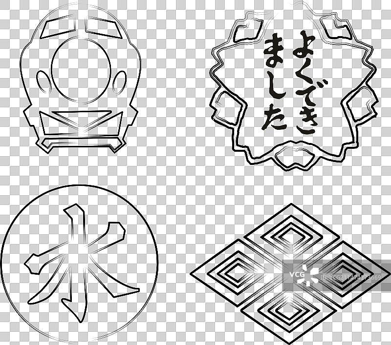 亚洲大陆上的日本符号图片素材