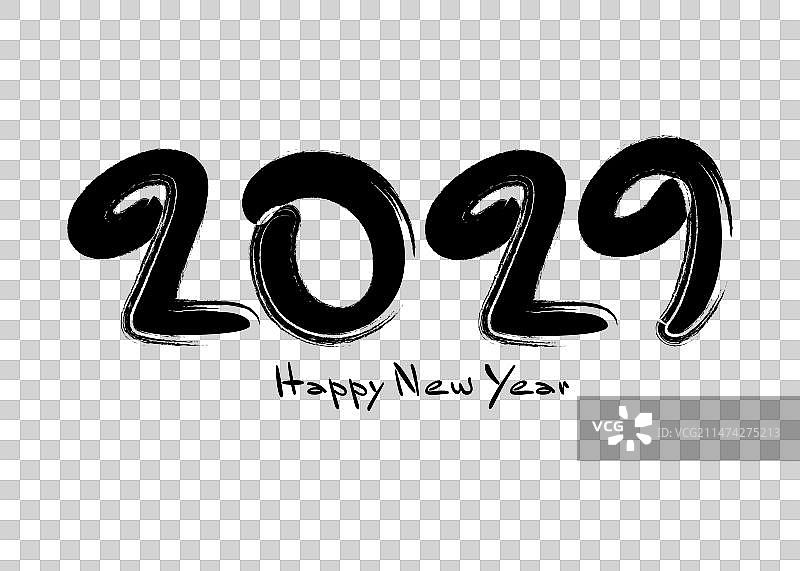2029新年快乐黑色数字图片素材