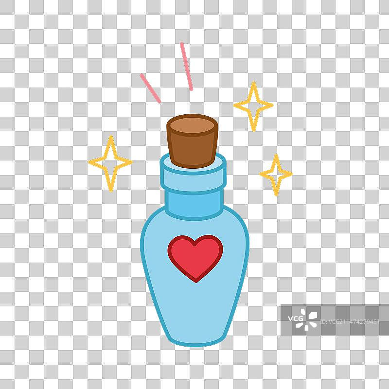 手绘魔法爱情药水瓶图片素材