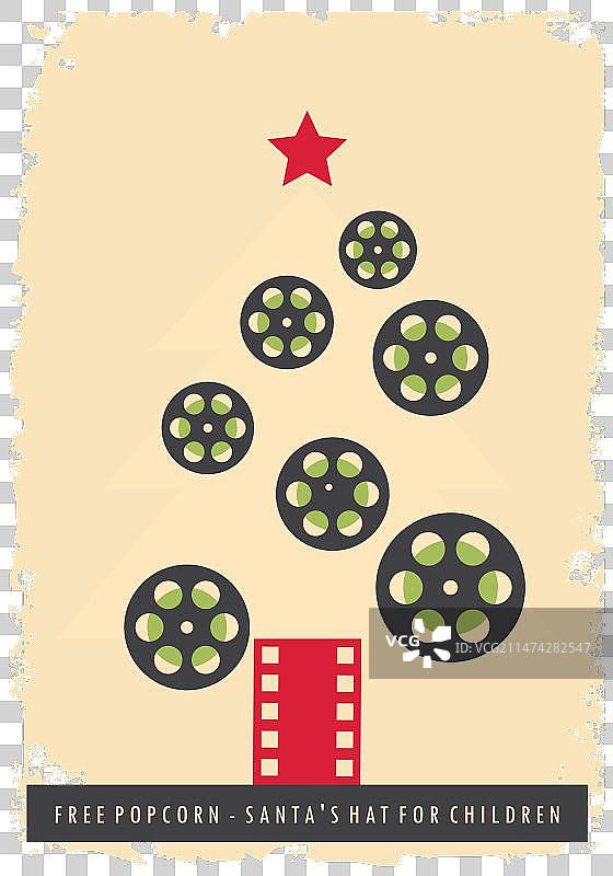 圣诞电影复古海报设计图片素材