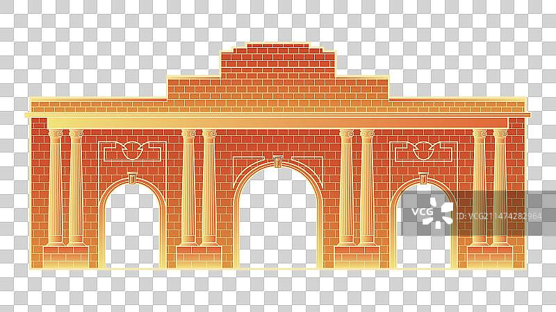 南京总统府矢量插画元素图片素材