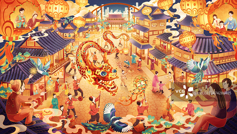 春节主题插画图片素材