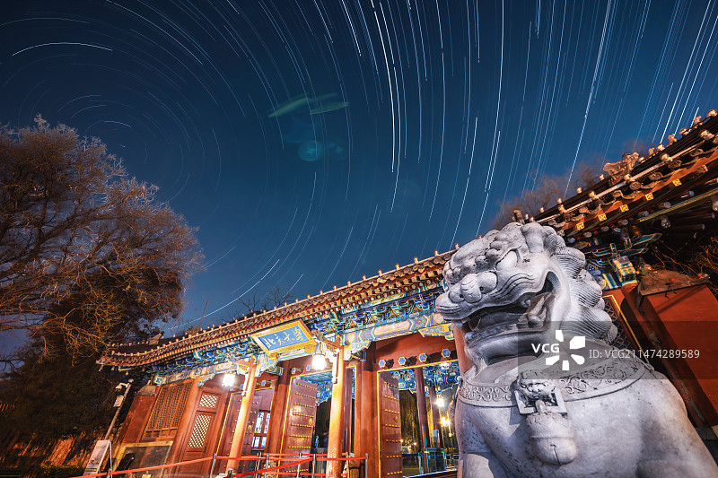 北京大学星空星轨图片素材