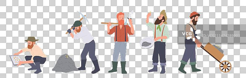 卡通角色：寻找宝藏的男人图片素材