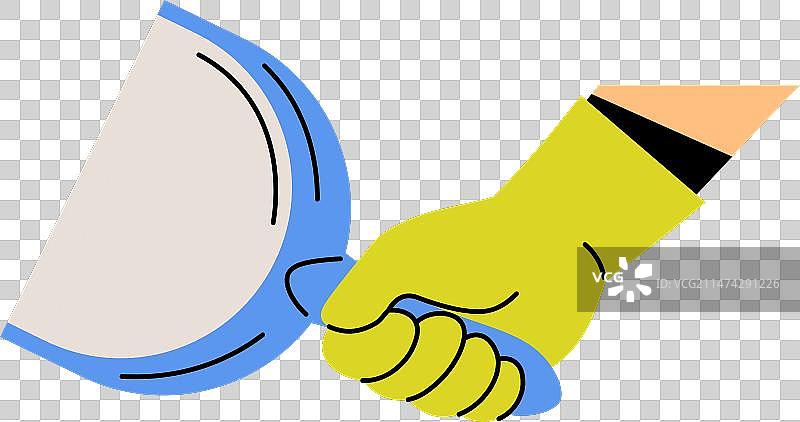 戴手套的手持垃圾铲清洁服务图片素材