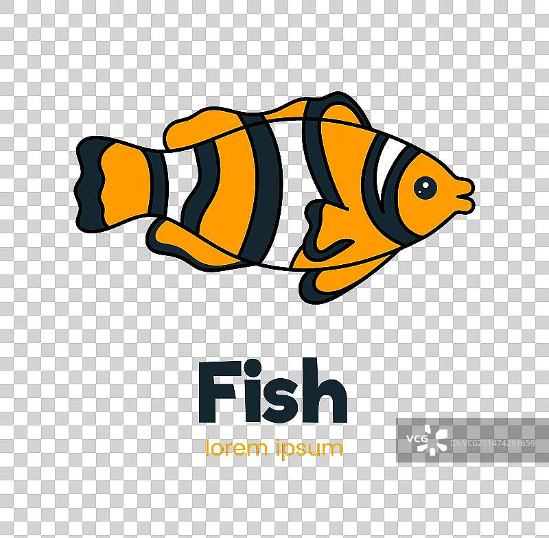 可爱小丑鱼扁平风格图片素材