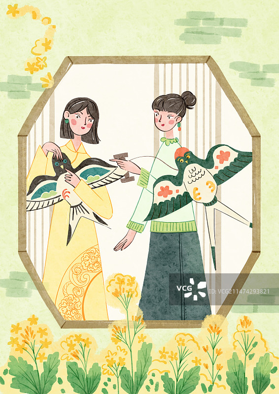 相约放风筝图片素材