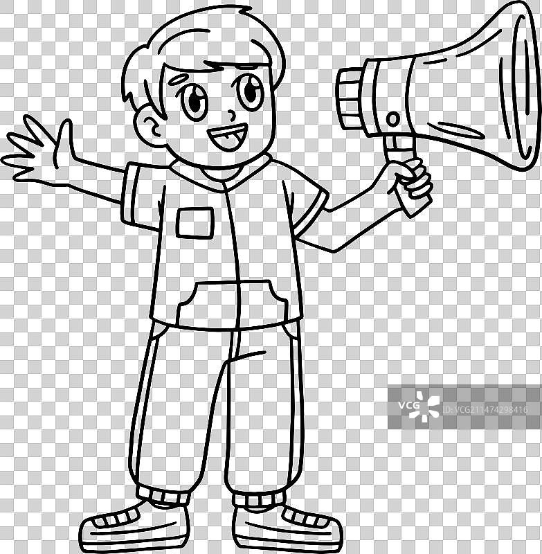 啦啦队男性舞蹈指导着色稿图片素材