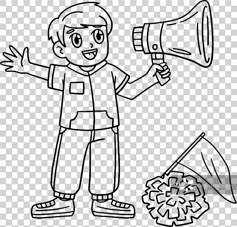 啦啦队男性舞蹈指导着色稿图片素材