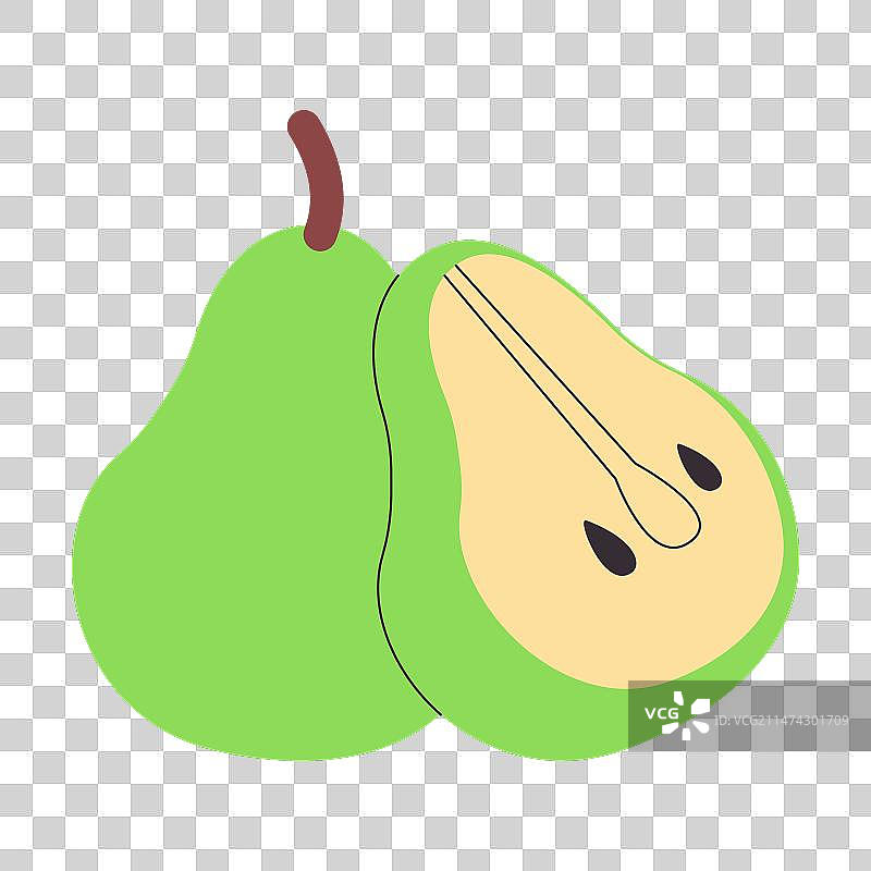 绿色甜梨新鲜健康美味切片图片素材