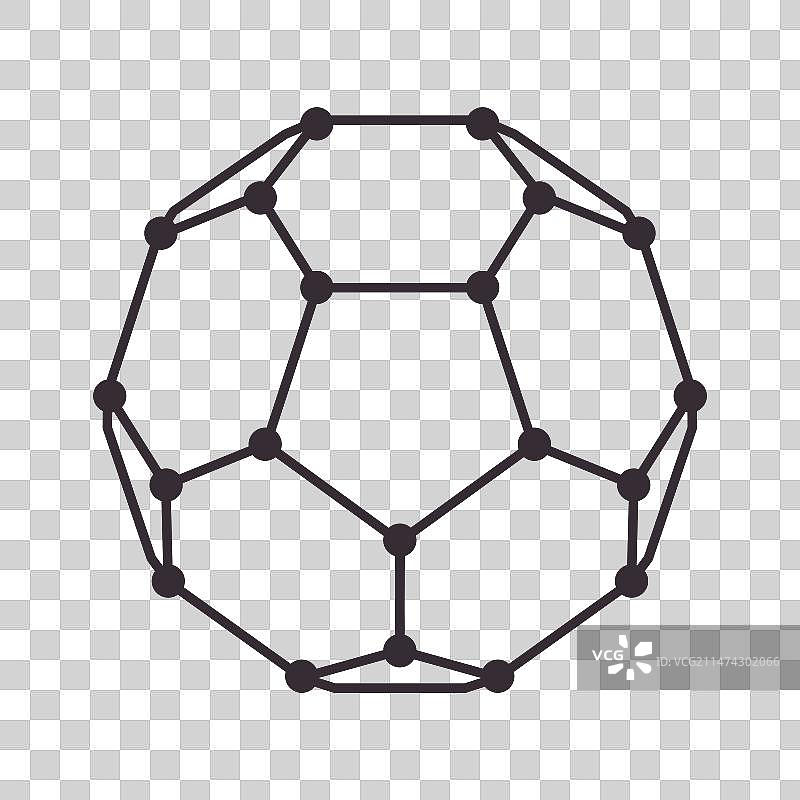 富勒烯分子原子六角球图片素材