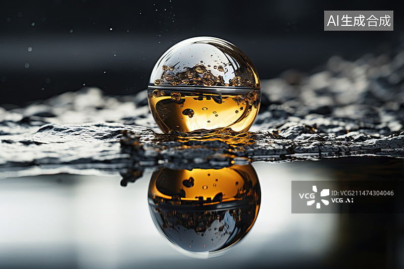 【AI数字艺术】水晶球上的气泡图片素材