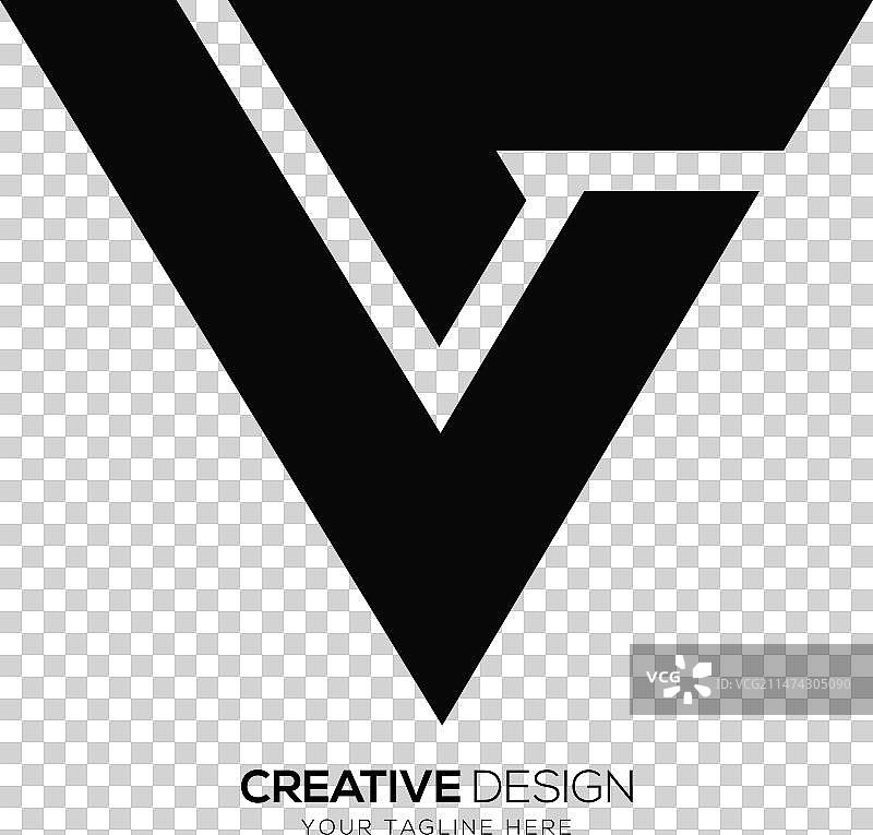 字母LCV三角形现代扁平抽象独特标志图片素材