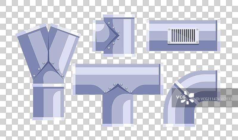 通风管道设置导管以循环空气图片素材