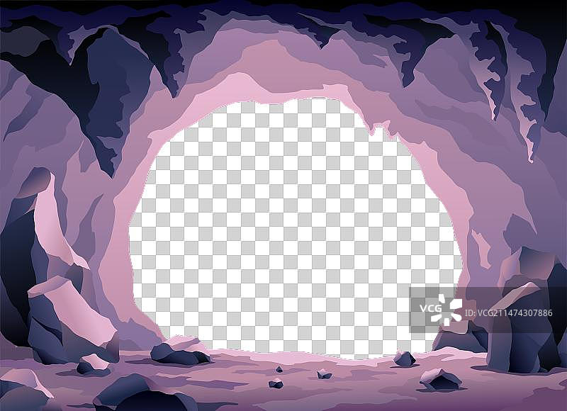 空旷的石洞景观入口图片素材