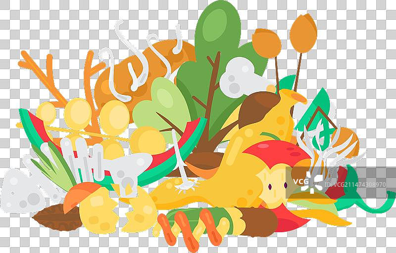 堆积如山的腐烂有机食物图片素材