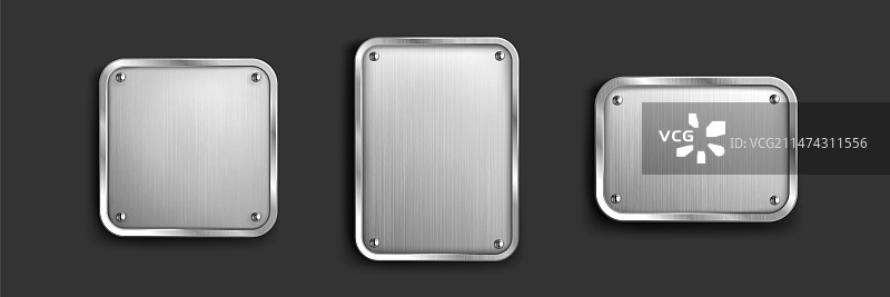 带边框和螺钉的钢制标签牌图片素材