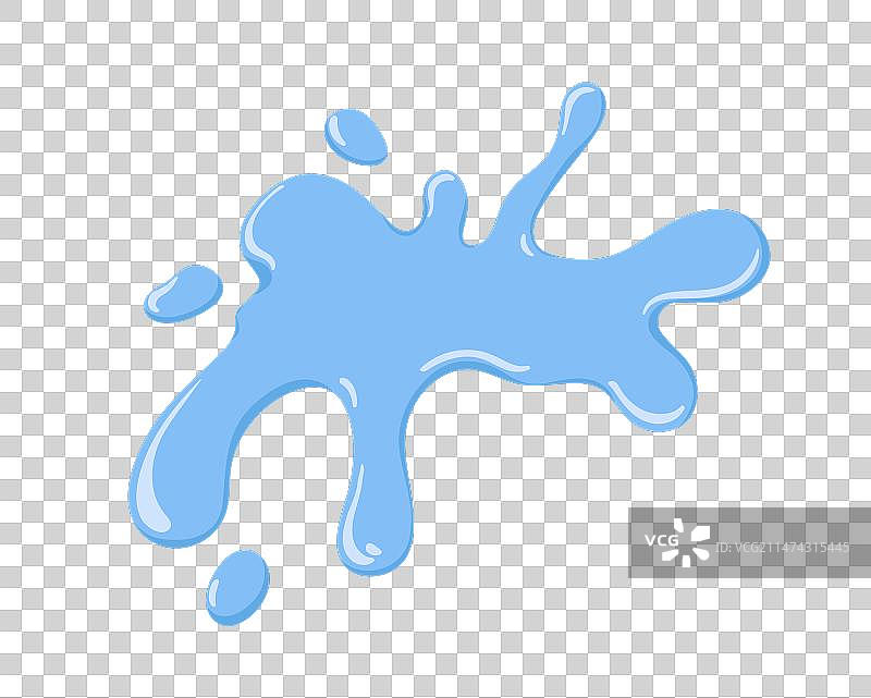 洒落的水花：水滴、蓝色液体图片素材