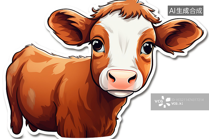 【AI数字艺术】可爱的卡通奶牛图片素材