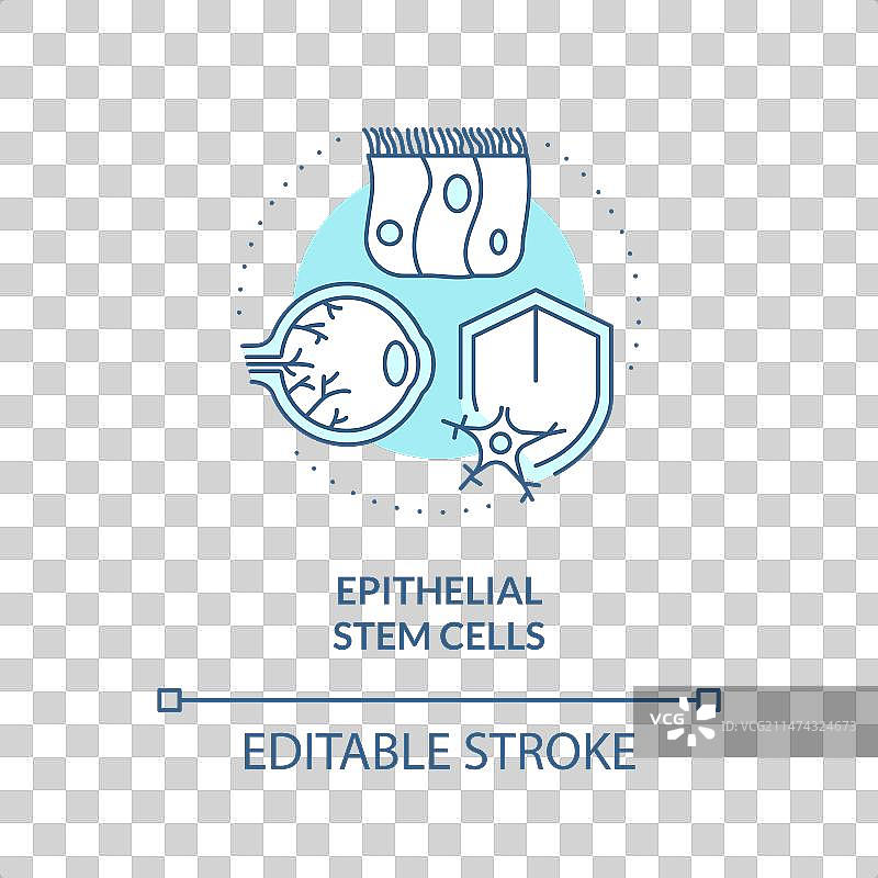 细线简约蓝色上皮干细胞图标图片素材