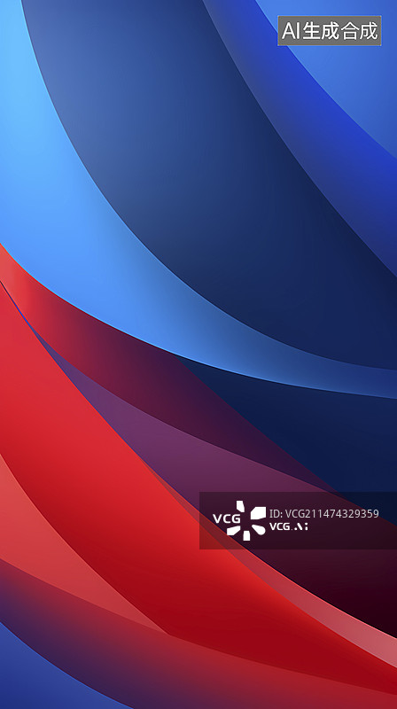 【AI数字艺术】数码红蓝色线性几何抽象图形海报背景图片素材