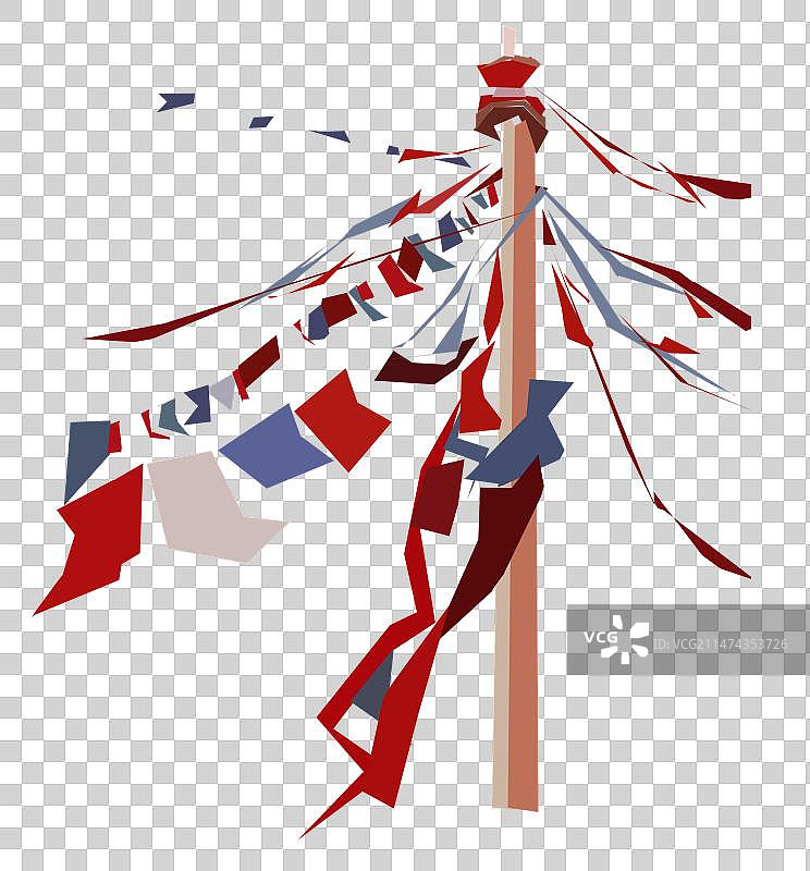 经幡几何扁平免扣元素图片素材