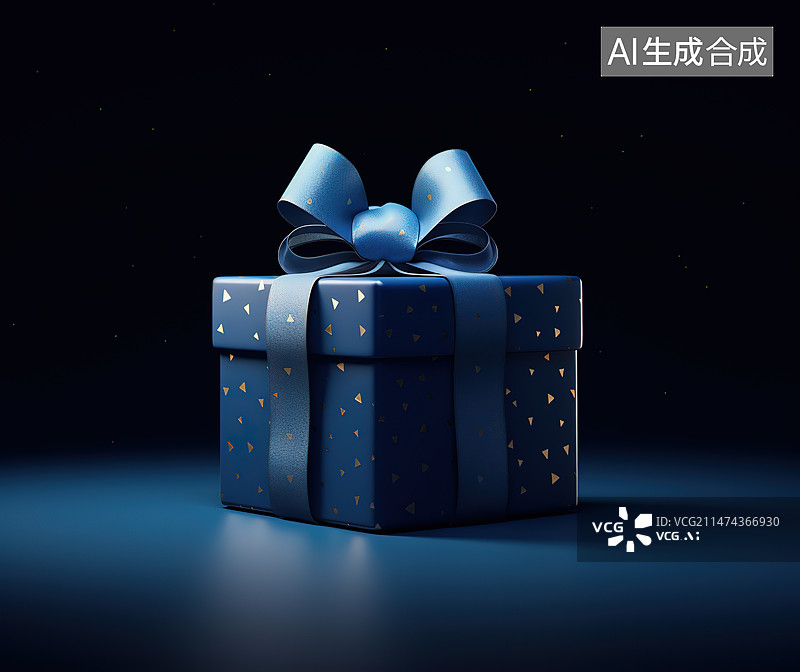 【AI数字艺术】黑色背景下的圣诞礼物特写镜头图片素材
