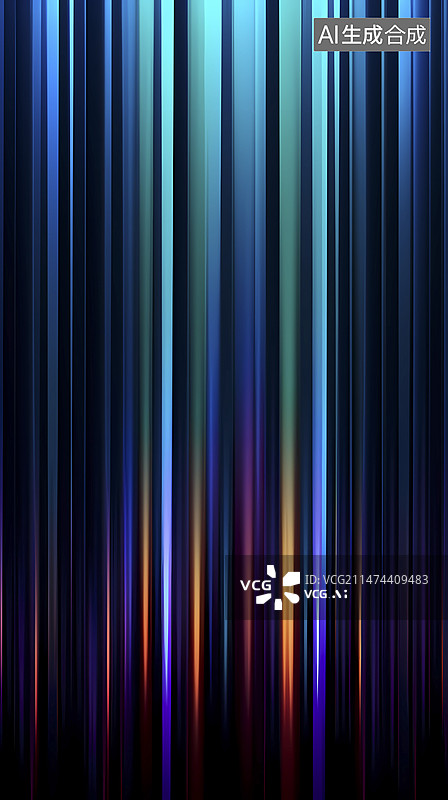 【AI数字艺术】数码全息线性直线几何抽象图形海报背景图片素材